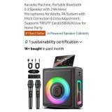Portable Bluetooth Karaoke Machine with 2