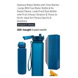 (New) 32oz Hydracy Water Bottle with time marks.