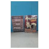 (2)  New  Man Cave Tin Signs 8" x 11.5"