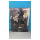 (New) Dog Reading Newspaper on Toilet 12" x 16"