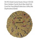 (New) ..POKEMON.   55 PCS Gold Cards Packs Vmax V
