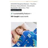 (New) 7lb Kids Weighted Blanket With Dinosaurs