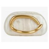 New Women Acrylic Clutch Box Metal Handle Evening