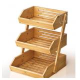 New Bamboo Fruit Basket 3-Tier - Premium Produce