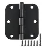 30 New Rounded Matte Black Door Hinges 3.5 Inch