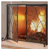 New 2-Panel Fireplace Screen with Doors