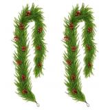 Christmas Garland 6FT 2PCS Artificial Morfolk