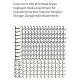 (New) 200 PCs Mixed Styles Pegboard Hooks