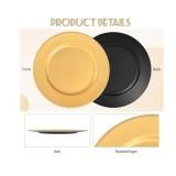 New 24 Gold Charger Plates 13" Plastic Round