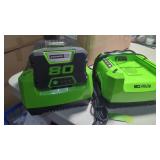 (2 ) New Greenworks 80 Volt Battery Chargers & 1