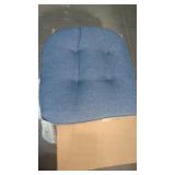 4 New Blue Kitchen Chair Cushions No Slip Bottom,