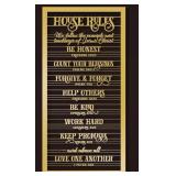 New House Rules Metal Wall Art, Christian House