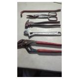 Tool Lot  Fence Pliers, Channel Locks, Crescent