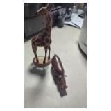 2 Wood Animals. Giraffe & HippoFrom the