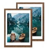 2 New 18x24 Frame Set  Rustic Brown Wood Style -