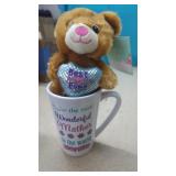 New Mothers Day Coffee Cup & Stuffed Bear ( or
