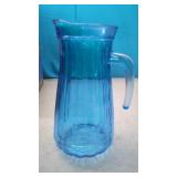 Blue Glass Pitcher.  New  9.5"