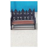 Cast Iron & Wood Doll / Bear Bench 9.5" Wide.