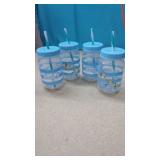 4 New Bluey Tumblers with Straws