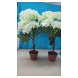 (2) Artificial Flowers in Pots 18' Tall