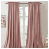 Wild Rose Pink Velvet Curtains  Room Darkening