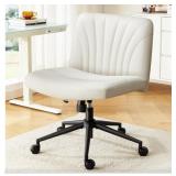 25" Wide Seat Office Chair with Wheels: Leather