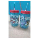 2 New Paw Patrol Plastic Tumbler with Straws