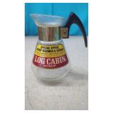 Vintage Corning Log Cabin Syrup Warmer and