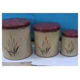 3pc Metal Cattail Canister Set