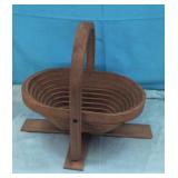 Vintage Collapsible Wooden Spiral Basket