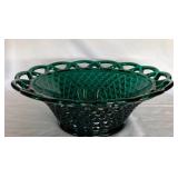 Stiegel Green Imperial Glass Open Lace Diamond