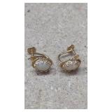 14k Earrings  Mother of Pearl Stone