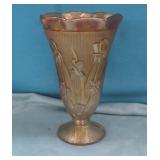 9" Iris & Herringbone Marigold Vase ( no damage)