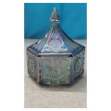 Indiana Glass Blue Iridescent Carnival Glass