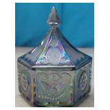 Indiana Glass Blue Iridescent Carnival Glass