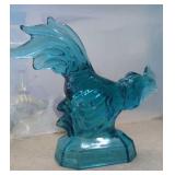 L.E. Smith Vintage Glass Fighting Rooster
