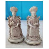 2 Oriental Figurines  9" Tall