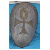 Handmade  Metal Medieval Shield 25" tall x 17.5"