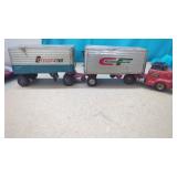 1950s Tin Friction( Works ) Semi Truck with 2