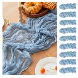 10 Pack Dusty Blue Gauz Table Runner 35x120