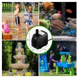 New 160GPH Small Fountain Pump, Ultra Quiet