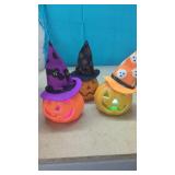 3 light up Pumpkins With hats.  1 need