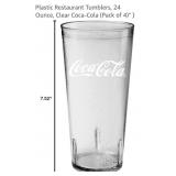 (4) New   24oz  Plastic Coca Cola Glasses