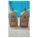 2 Decorative Bottles. Snake Venom & Wiches Brew