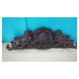 Cast Iron Coat Rack With Cherubs 17"