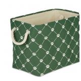 New Polyester Pet Bin Trellis Paw Hunter Green