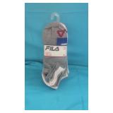 (12)  Pair FILA  No Show  Gray/ White  size 6-12