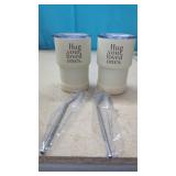 (2) Reusable 17.6oz Simple Stainless Steel