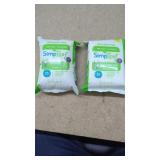 ( 2 ) Simpleaf Flushable Wet Wipes Aloe Vera|