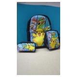 New 3 PC  Pokemon Pikachu.Backpack, insulated